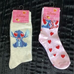 Disney Stich Socks Set - White and Pink Adult 6-12 Kid 10-4 (Any 3 Socks $15)